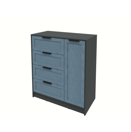 Тумба Тренд КТ-Т90 (Антрацит ЛДСП/ Дуб лазурный ЛМДФ) Ш900 В1020 Г451